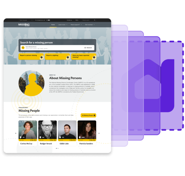 screenshot of website